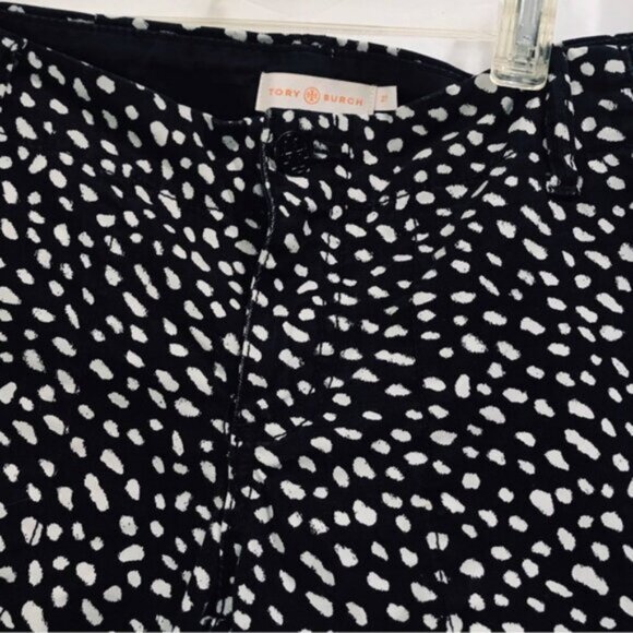 Tory Burch Walker Cargo Animal Print Pony Dots Jeans Pants Logo Stretch Waist 27 - Picture 5 of 16